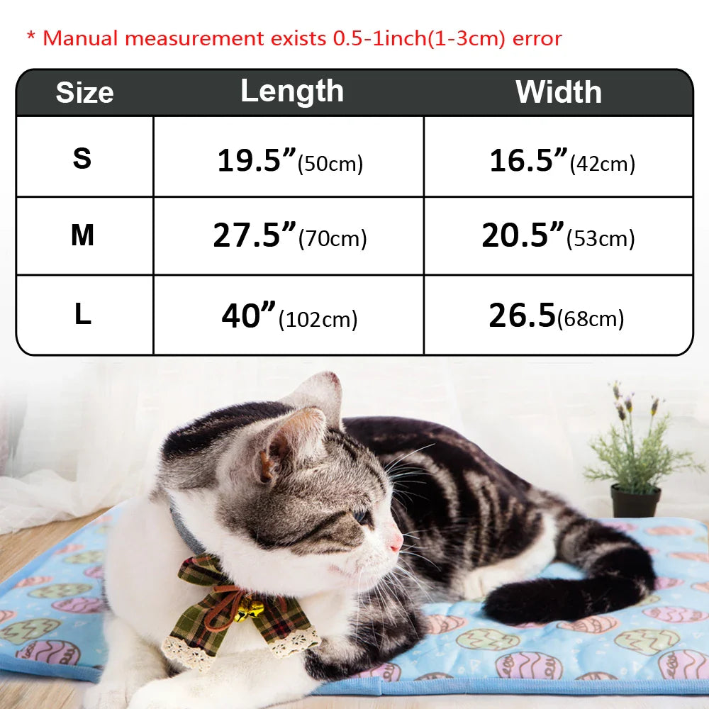 Summer Cooling Mats Blanket Ice Pet Dog Bed Mats For Dogs Cats Sofa Portable Tour Camping Yoga Sleeping