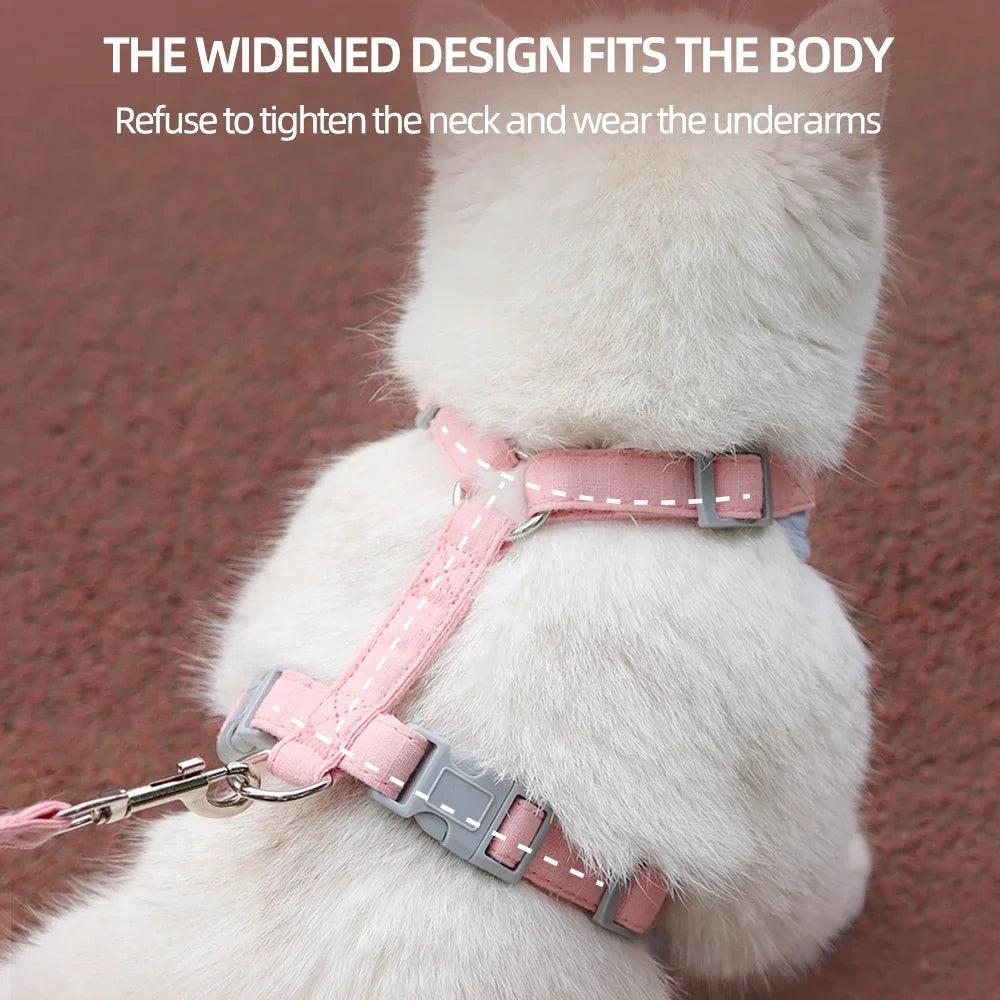 Cat Puppy Outdoor Walking Supplies Fashion Pet Harness and Leash Set for Small Dogs Cats Breathable Durable Kitten