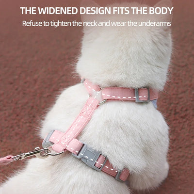 Cat Puppy Outdoor Walking Supplies Fashion Pet Harness and Leash Set for Small Dogs Cats Breathable Durable Kitten