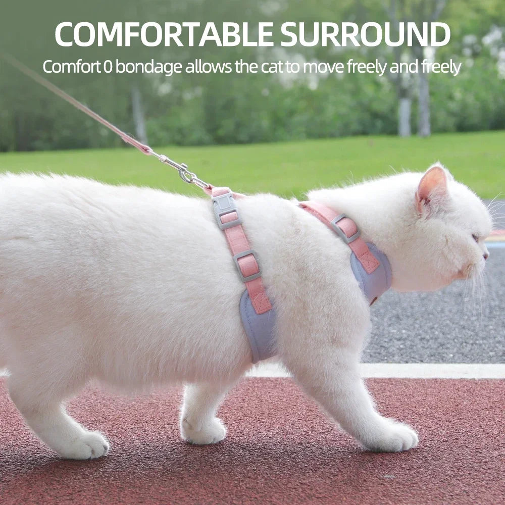 Cat Puppy Outdoor Walking Supplies Fashion Pet Harness and Leash Set for Small Dogs Cats Breathable Durable Kitten
